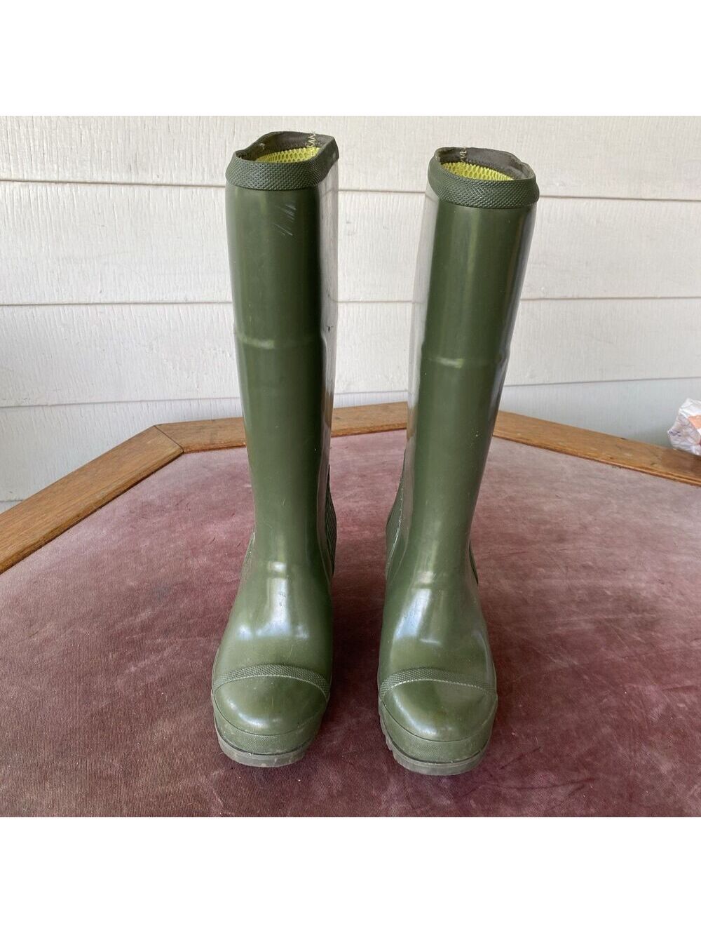 Sorel Tall Rubber Boots Wedge Size 7 Green Womens NL 2527-383 - Picture 3 of 8